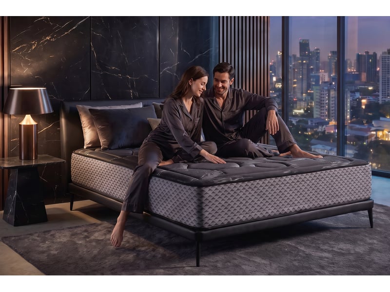  Matelas viscosoft titanium black multizone - 80x200 cm - fermeté medium- moonia  - Conforama C