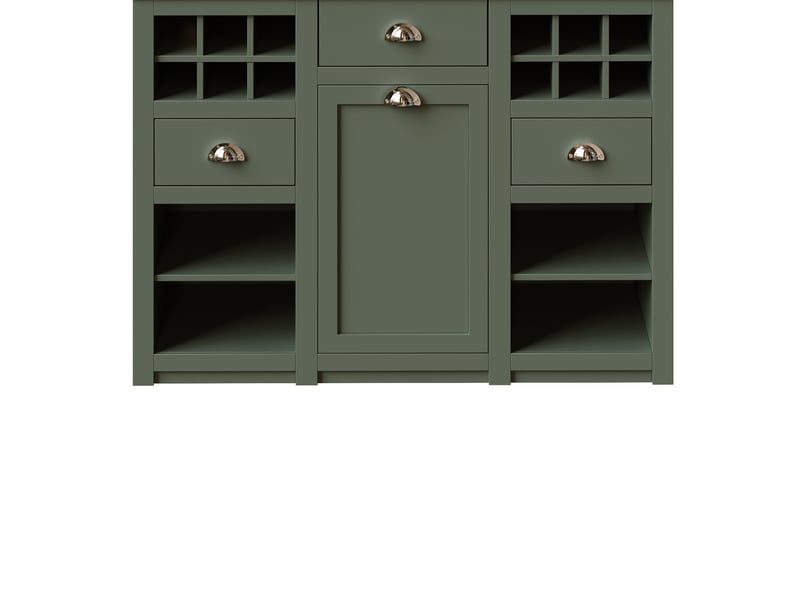  Buffet de cuisine 120x45x188 cm led mdf vert antique  - Conforama D