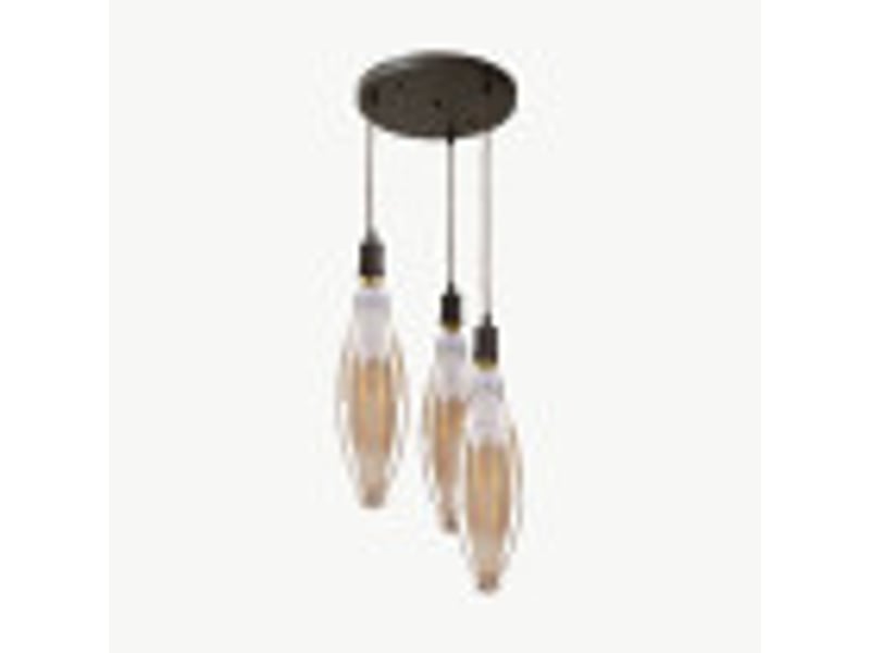  Fabrilamp elio, lampe, moderne, 3 x e27, marronambre, 53-135 x 30 x 30 cm 167083002 - Conforama B