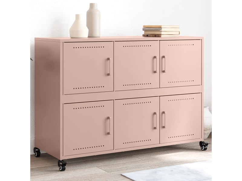  Buffet - bahut - meuble de rangement rose 100,5x39x72 cm acier  - Conforama B