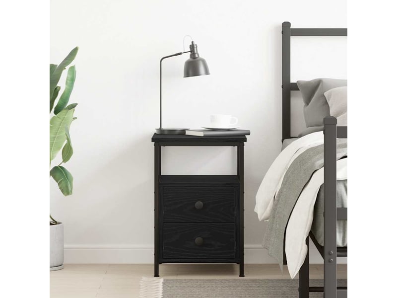  Table de chevet - cabinet de chevet - table de nuit en chêne noir 34 x 35,5 x 50 cm bois d'ingénierie  - Conforama B