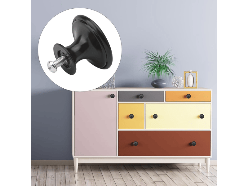  Boutons de meuble - poignée de meuble - noire - bouton de meuble - porte coulissante  - Conforama E