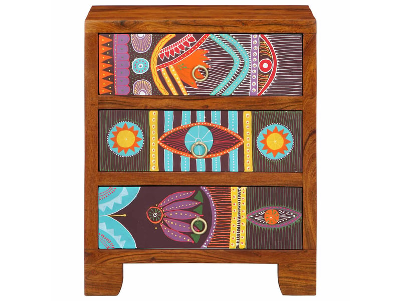  Vidaxl buffet multicolore 50x35x60 cm bois massif d'acacia  - Conforama E