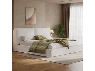 Lit coffre 180x200 cm <strong>MODENVIE</strong>  <strong></strong> coloris beige