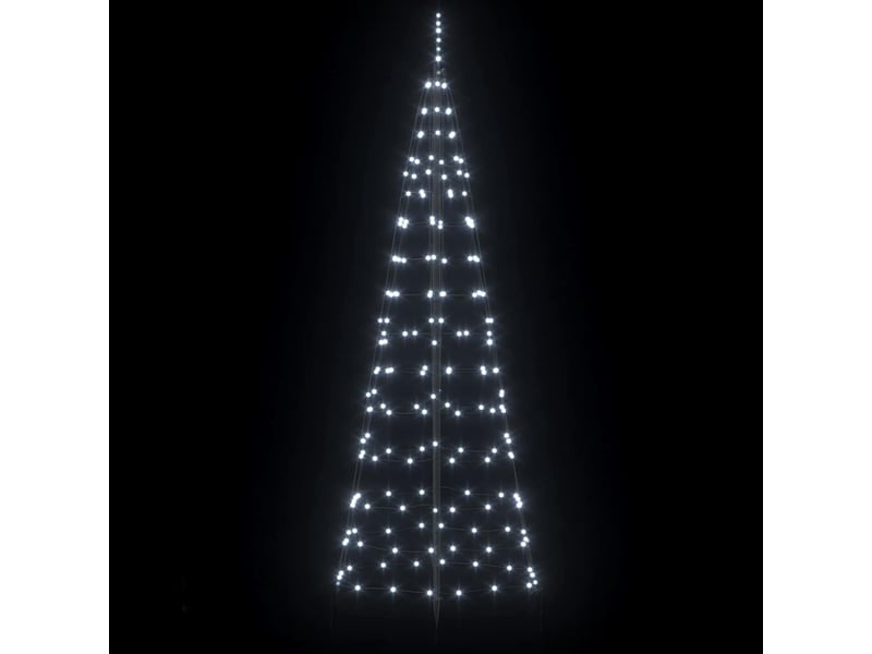  Sapin de noël - arbre de noël led avec piquets au sol blanc froid 250 cm fer  - Conforama E