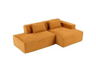 Canapé d'angle réversible convertible <strong>SAPGAKS</strong> <strong></strong> 3 places Coton / Polyester jaune