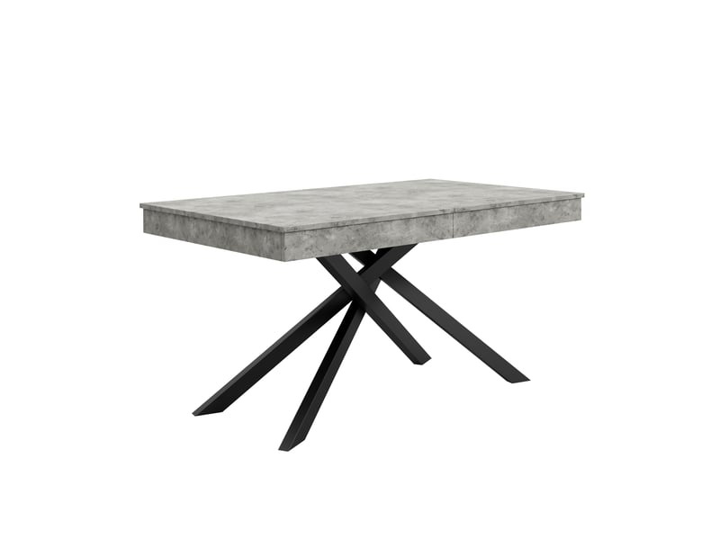  Table à manger extensible gris 140–180 × 80 × 76cm, pieds croisés, plateau épais  - Conforama A