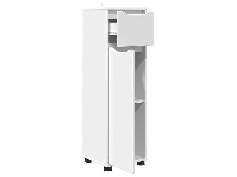  Cabinet de salle de bain, meuble de rangement blanc 30.5x30x101 cm  - Conforama E