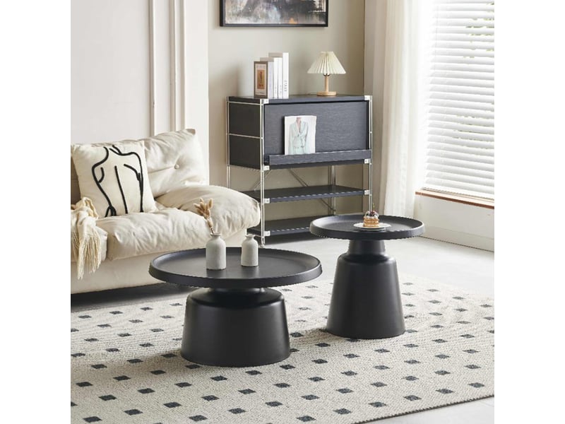 Selsey brin - ensemble de table basse - 70 cm - noir Brin - Conforama B