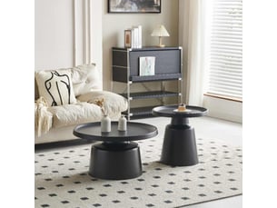 Selsey brin - ensemble de table basse - 70 cm - noir