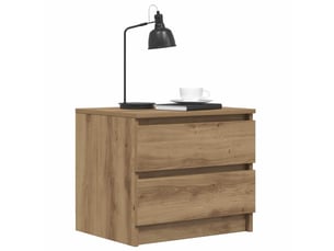 Lot de 2 tables chevet - cabinet de chevet - table de nuit chêne artisanal 50x40x43.5cm bois ingénierie