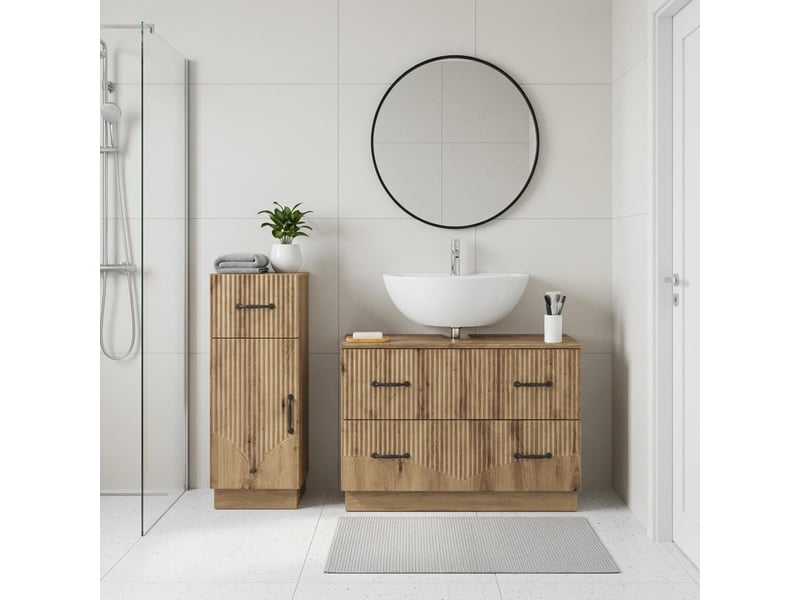  Ensemble de 2 meubles de salle de bain hoorn chêne artisanal cf63182  - Conforama B