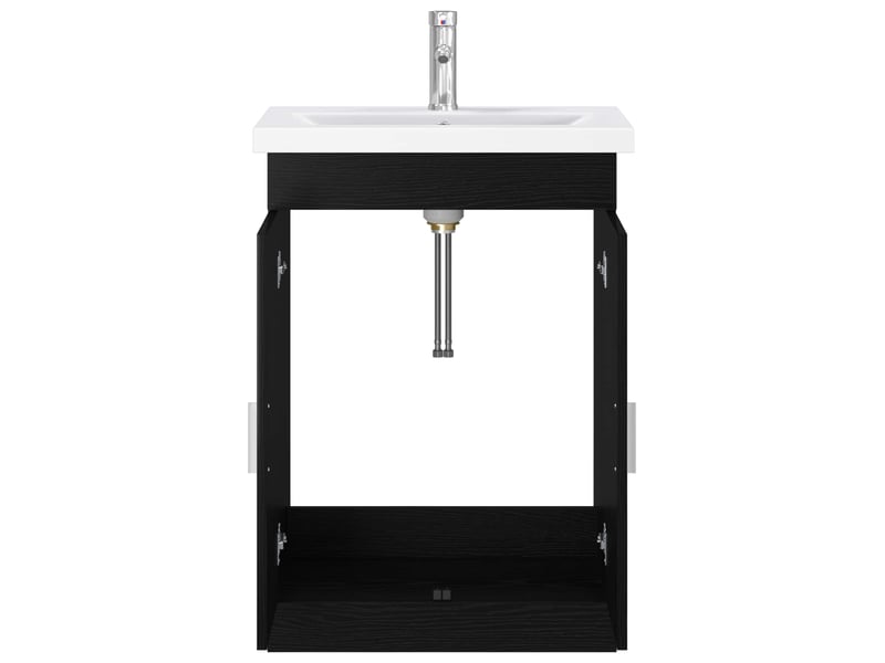  Ensemble de mobilier de salle de bain chêne noir shl3524  - Conforama C