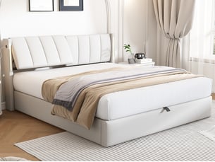 Lit coffre 180x200 cm LEYTN   coloris blanc