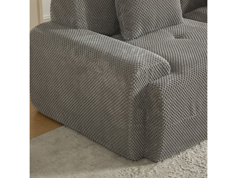  Canapé modulable en tissu chenille gris avec mousse à haute élasticité 30d facile à déplacer et antidérapant  - Conforama E