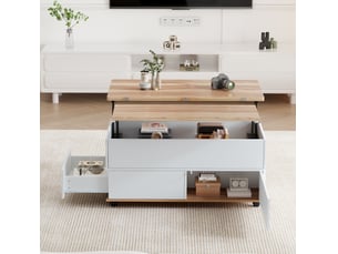 Table basse rectangulaire coloris bicolore <strong>HAUSS SPOLE</strong> <strong></strong> - 98 cmx100 cm