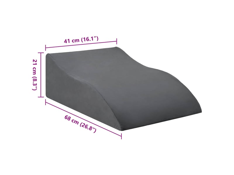  Coussin pour les jambes, oreiller 68 x 41 x 21 cm mousse pu gris cf56588  - Conforama E