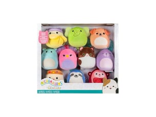 Peluche micromallows set de mini personnages 10 pieces 6,5 cm en boite fenetre