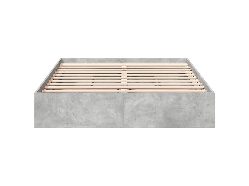 Lit double- lit adulte - cadre de lit avec tiroirs sans matelas gris béton 150x200 cm - Conforama C