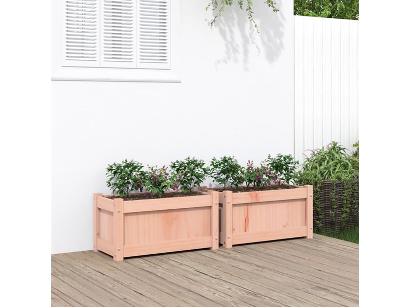  Jardinière - bac à fleurss 2 pcs bois massif douglas  - Conforama B