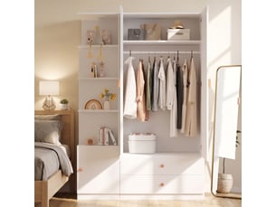 Armoire 0 porte(s) battante  2 tiroir(s) <strong></strong> <strong>ABC</strong> coloris blanc largeur 45 cm