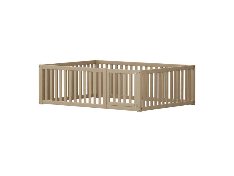  Lit enfant 140 x 200 cm - avec barrières de sécurité et porte de lit - lit combiné enfant - en pin massif - robuste et durable  - Conforama D