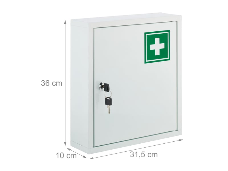  Armoire à pharmacie murale verrouillable sécurité enfants 60 x 30 x 20 cm en métal blanc 13_0013802  - Conforama B