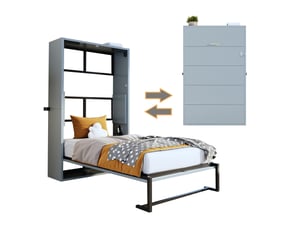Lit simple 90x200 cm OKMYHOME coloris gris