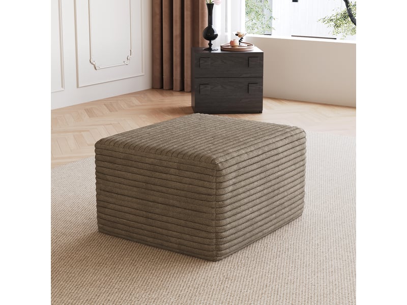  Pouf camel ottoman salon repose-pieds design léger 65x60x38 cm bout de canapé moderne  - Conforama D