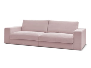 Canapé droit fixe BOBOCHIC LEONARD 3 places Tissu violet