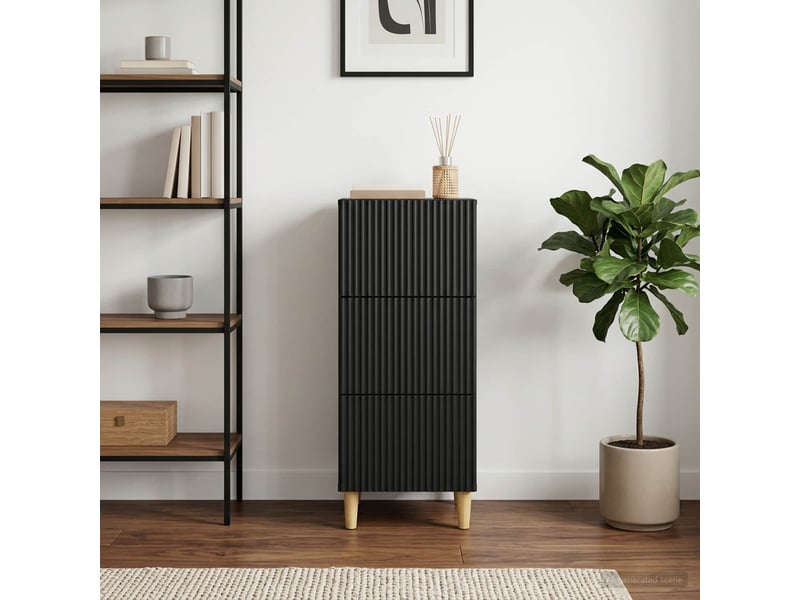  Armoire à tiroirs, rangement bureau noir 33 x 34,5 x 90 cm bois d'ingénierie shl8874  - Conforama D