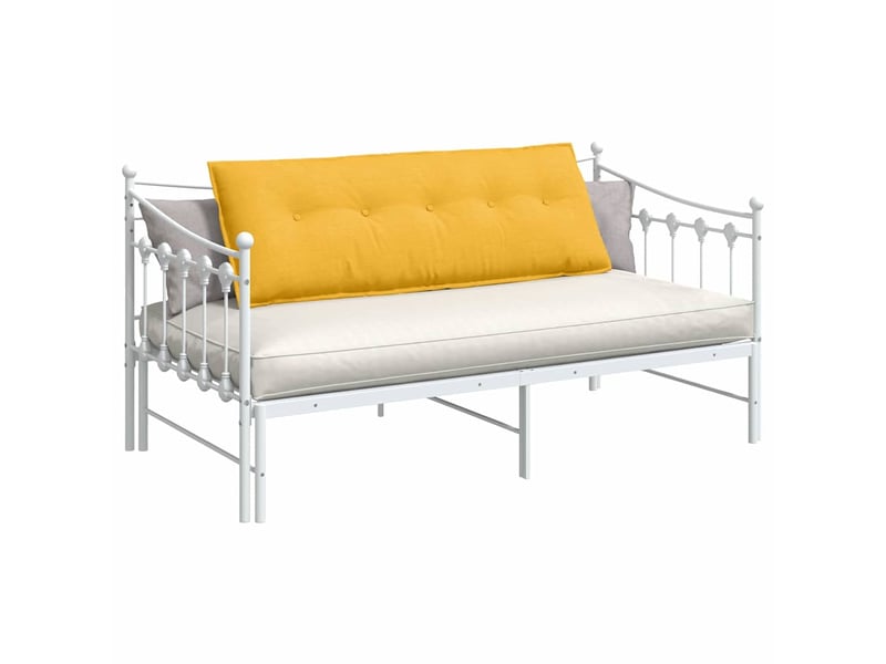 Coussin de dos, coussin de dossier jaune clair 140 x 50 cm tissu en velours côtelé cf54774 - Conforama C