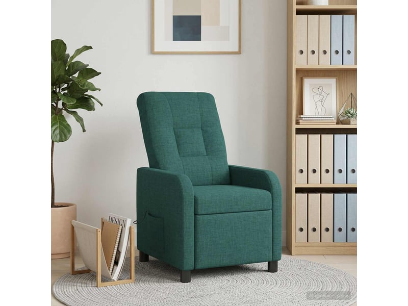  Vidaxl fauteuil de massage inclinable vert foncé tissu  - Conforama B