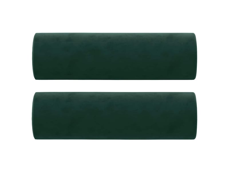  Lot de 2 coussins décoratifs vert foncé ø15x50 cm velours cf60894  - Conforama A