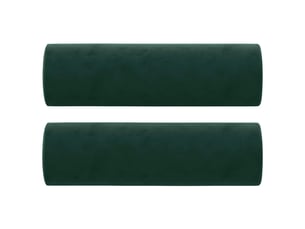 Lot de 2 coussins décoratifs vert foncé ø15x50 cm velours cf60894