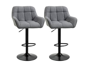 tabouret de bar assise réglable en hauteur  <strong>STILVORA</strong>  - gris hauteur d'assise 64 cm vendu Par paire