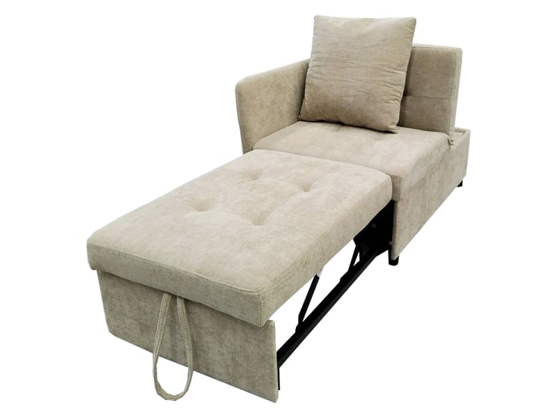  Canapé droit convertible 1 pl lin beige canapé beige - Conforama A