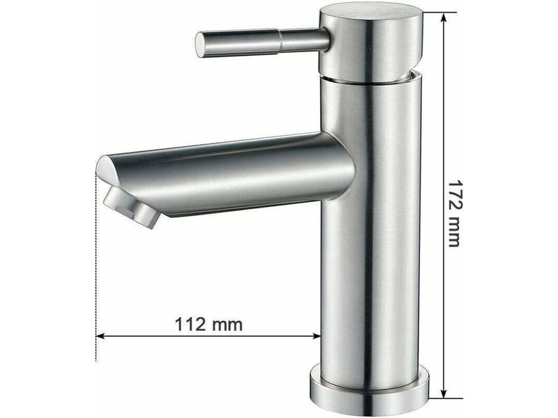 Robinet salle bain eau froide uniquement lavabo surface chromé en cuivre durable robinetterie lave mains cartouche mousseur démontable pour nettoyer  - Conforama C