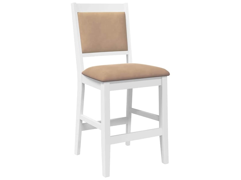  Lot de 2 tabouret de bar avec coussins en bois massif blanc et caoutchouc shl57718  - Conforama D
