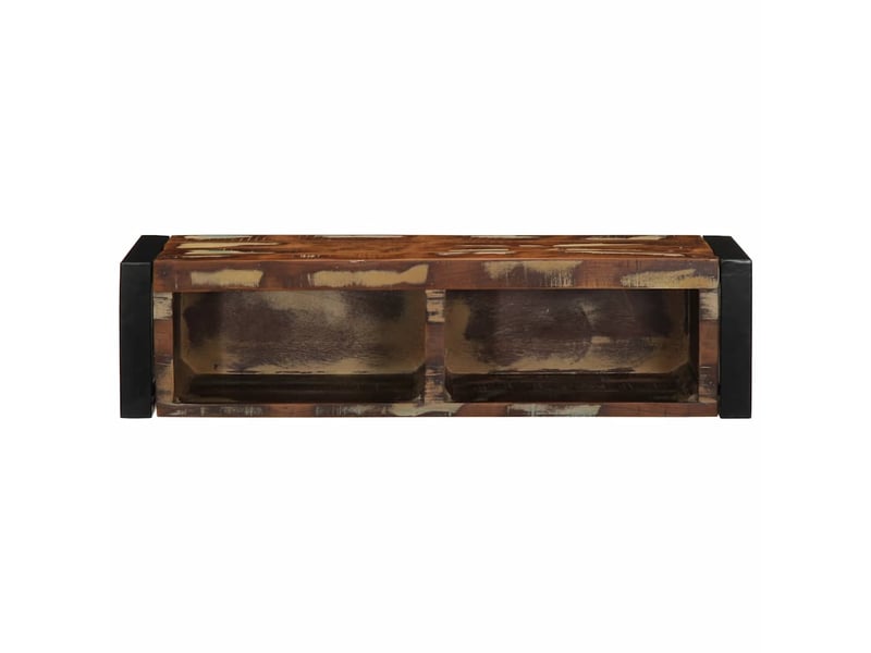  Meuble tv - banc tv - meuble de rangement multicolore 80x30x25 cm bois de récupération solide  - Conforama A