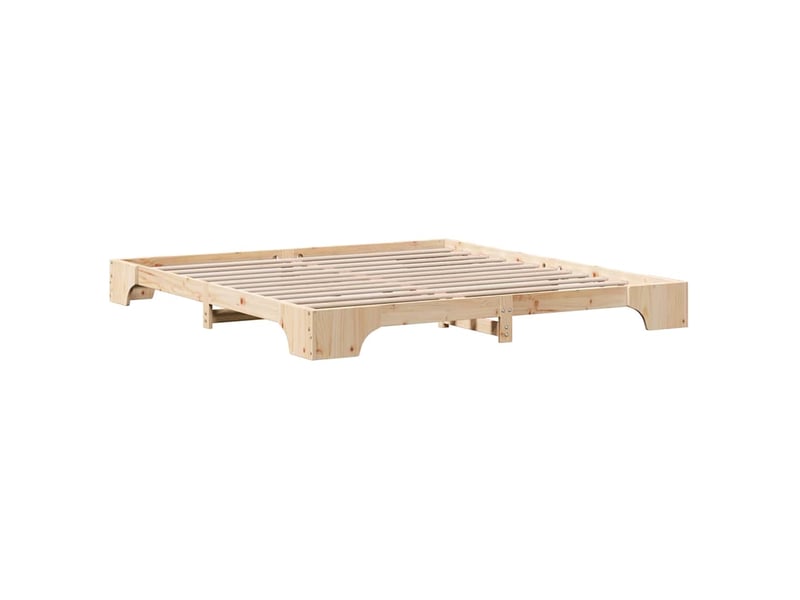  Lit double- lit adulte -  cadre de lit naturel 200 x 200 cm pin massif  - Conforama C