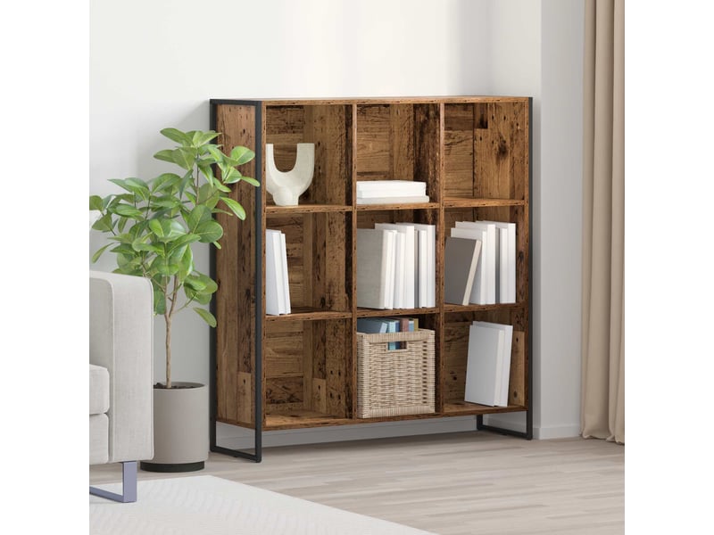  Bibliothèque, armoire à livres 99,5 x 30 x 108 cm bois d'ingénierie bois ancien shl278  - Conforama B