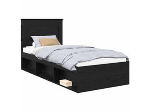 Lit simple 100x200 cm coloris noir