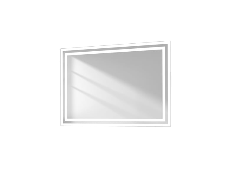  Emke miroir lumineux salle de bain 70x50cm,miroir led avec interrupteur à bouton,anti-buée,éclairage lumière blanche froidechaude  - Conforama A