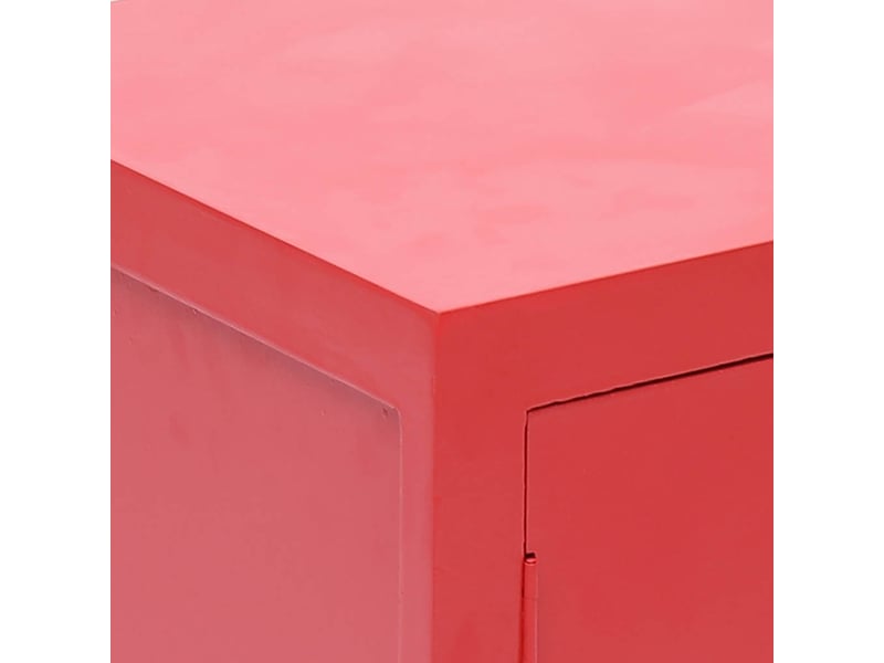  Table de chevet - cabinet de chevet - table de nuit rouge 38 x 28 x 52 cm bois de paulownia  - Conforama D