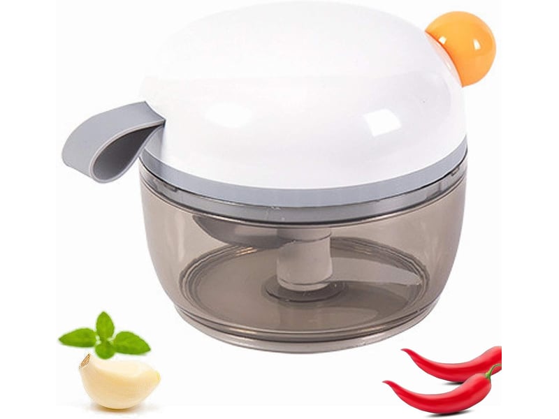  Appareil multifonctionnel à ail, mini robot culinaire et hachoir,couteau à ail en acier inoxydable,peut être utilisé pour hacher les oignons,(blanc)  - Conforama A