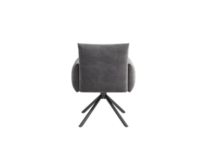 Lot de 4 chaises salle à manger 60x88 cm en velours gris, pivotantes à 360°, 4 pieds métal, fauteuils dotés d'accoudoirs rembourrés