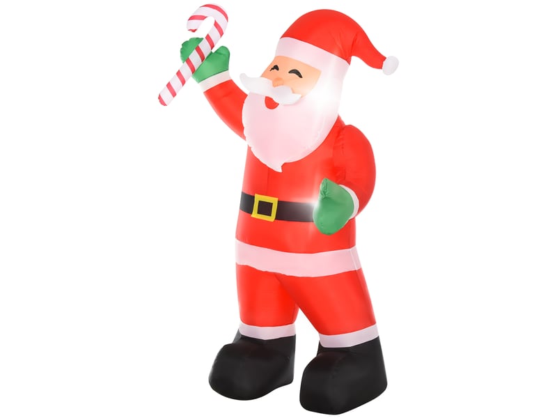  Décoration de noël gonflable, père noël de 2,4 m avec éclairage led et canne de noël, pour une utilisation intérieure et extérieure.  - Conforama B