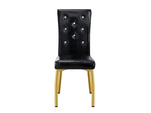 Lot de 4 chaises de salle à manger,61,5x42x101 cm,pvc et métal,noir et doré