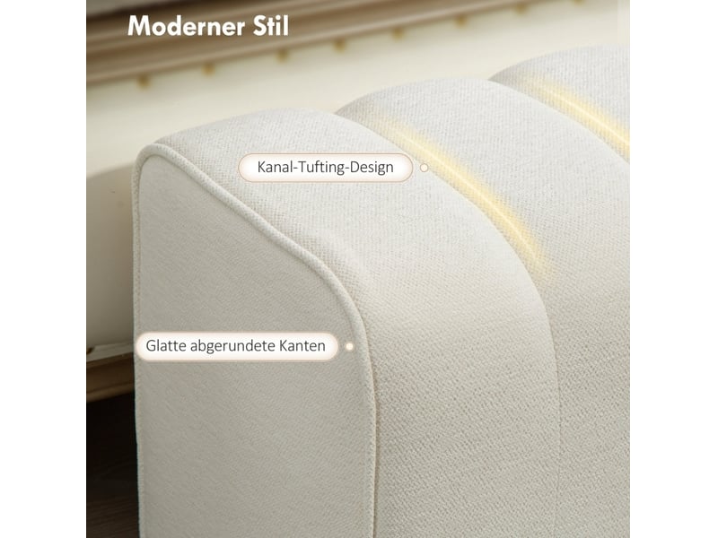  Banc de chambre 110x40x44 cm moderne bois crème  - Conforama D